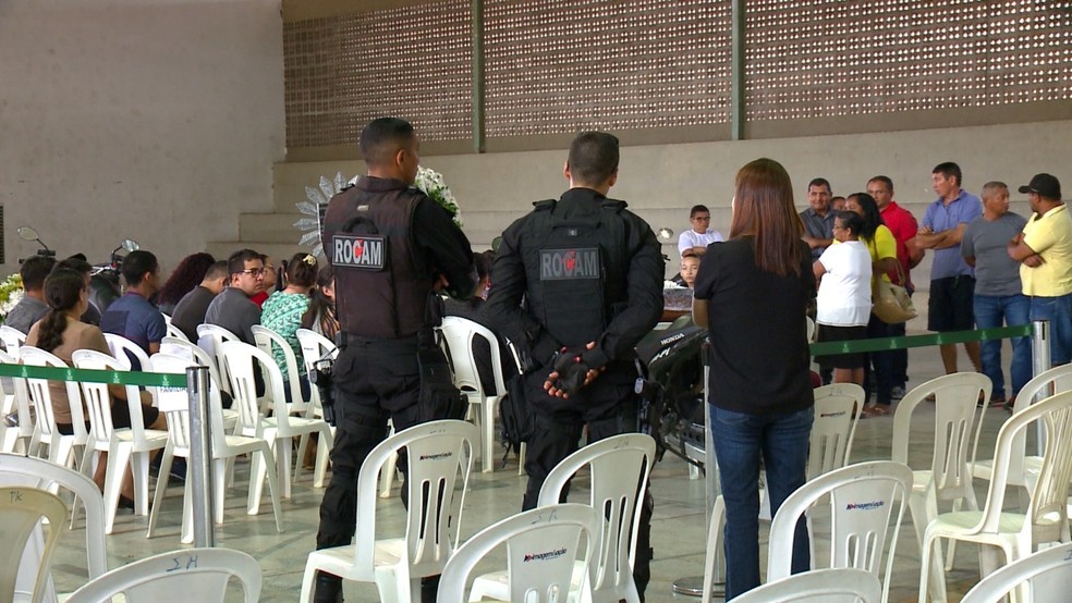 Velório que aconteceu na sede do Batalhão de Rondas Ostensivas de Natureza Especial (BPRone) — Foto: Divulgação/TV Clube