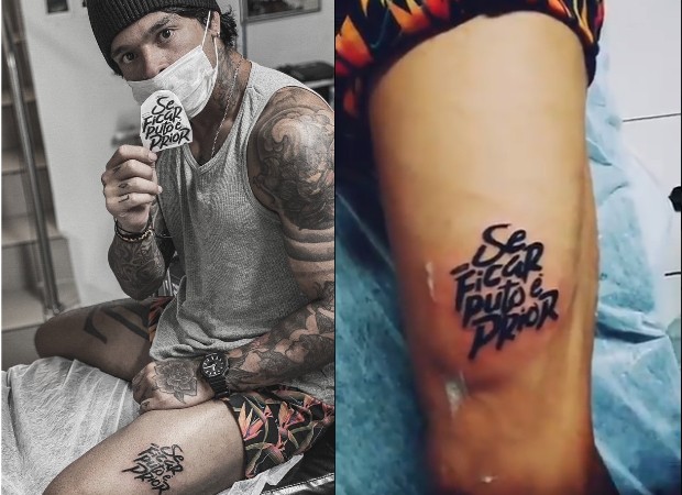 Murilo Guccin faz tatuagem em homenagem a Felipe Prior (Foto: Reprodução/Twitter)