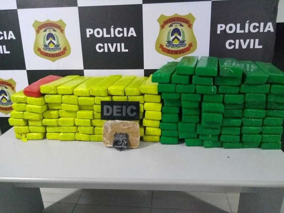 Mais de 100 kg de drogas foram apreendidos na BR-153 (Foto: SSP/Divulgação )
