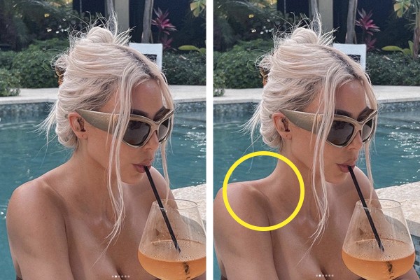 Kim Kardashian é acusada por fotógrafa profissional de afinar pescoço com Photoshop: 'É tudo ilusão' (Foto: Reprodução / Instagram ; reprodução / TikTok)