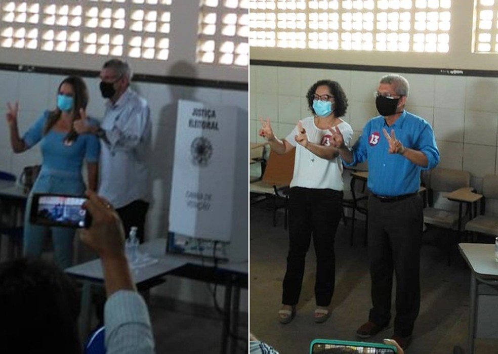 Candidatos à prefeitura de Vitória da Conquista votam neste segundo turno — Foto: Arte/G1