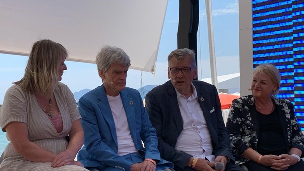 Corrrine, Hegarty, Savage e Cheryl, em Cannes (Foto: Andrea Ciaffone)