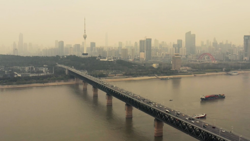 Cidade de Wuhan foi a primeira afetada pela Covid-19 — Foto: Reprodução/Globoplay