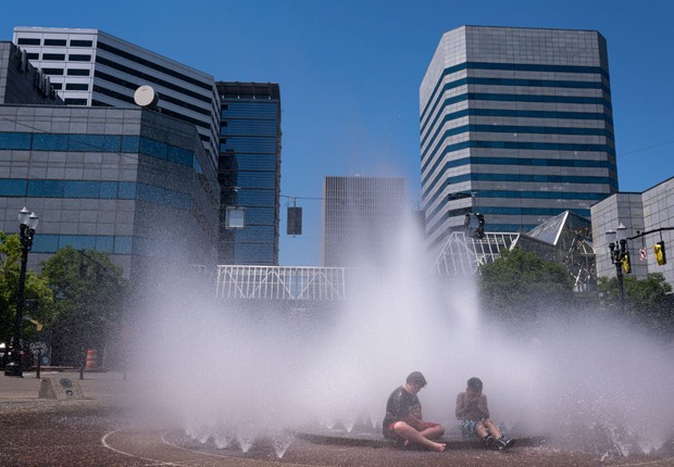 Onda de calor nos Estados Unidos (Foto: Nathan Howard/Getty Images)