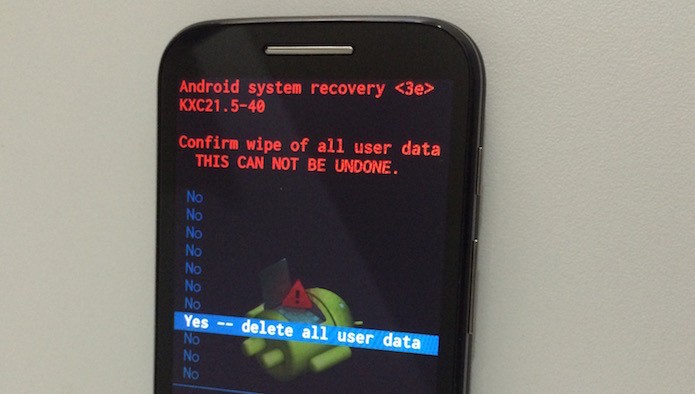 Restaurando configurações de fábrica do Android (Foto: Reprodução/Helito Bijora) 
