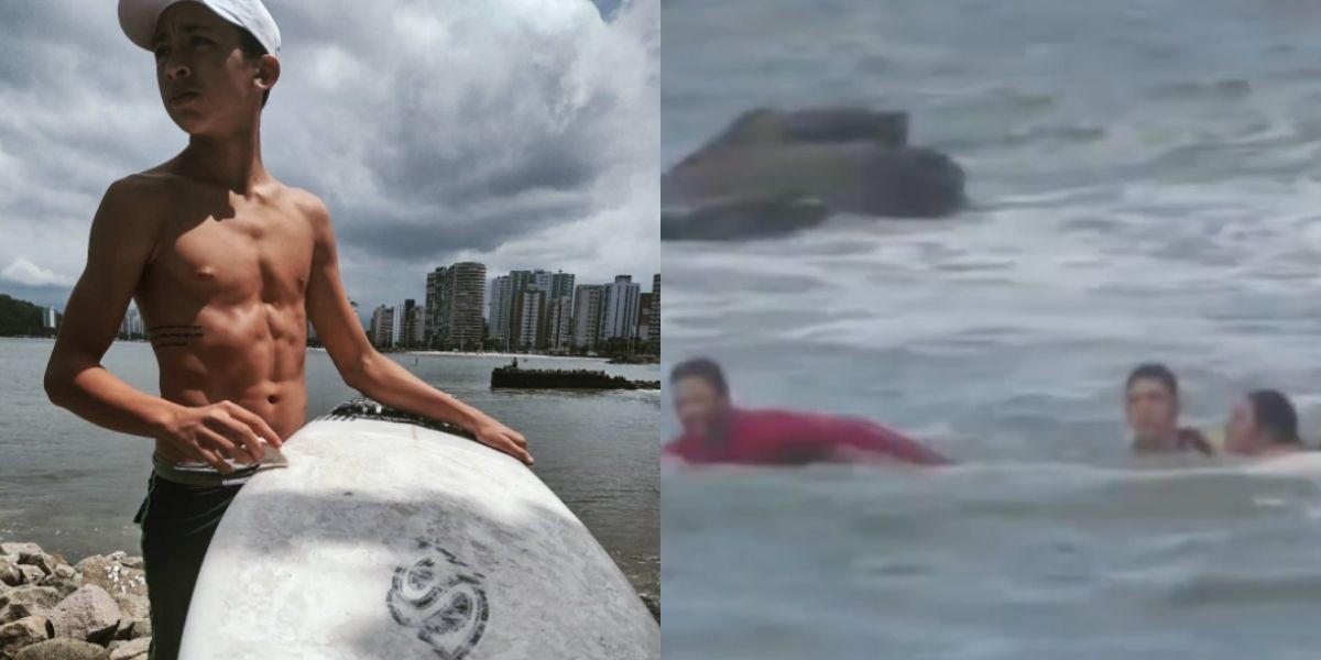 Surfista de 16 anos que salvou casal de afogamento no litoral de SP celebra feito: 'me chamaram de super-herói'; VÍDEO