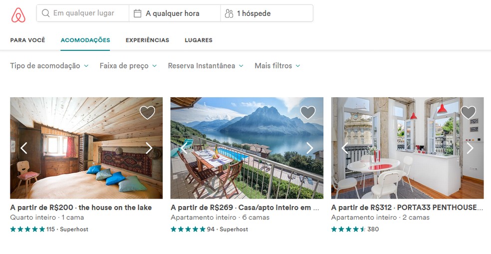 Airbnb pode ser ferramenta para gastar menos com estadia na hora de viajar — Foto: Reprodução/TechTudo