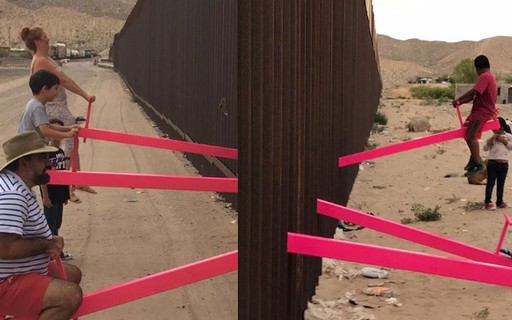 En protesta, los arquitectos instalan un columpio en la frontera entre Estados Unidos y México