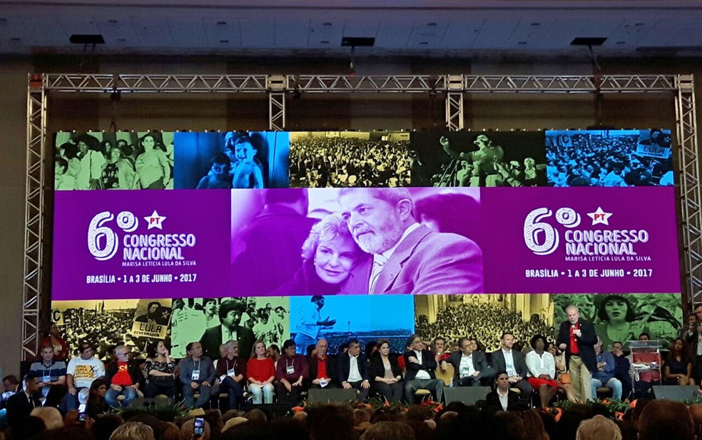 Cerimônia de abertura do 6º Congresso Nacional do PT, em Brasília (Foto: Fernanda Calgaro / G1)