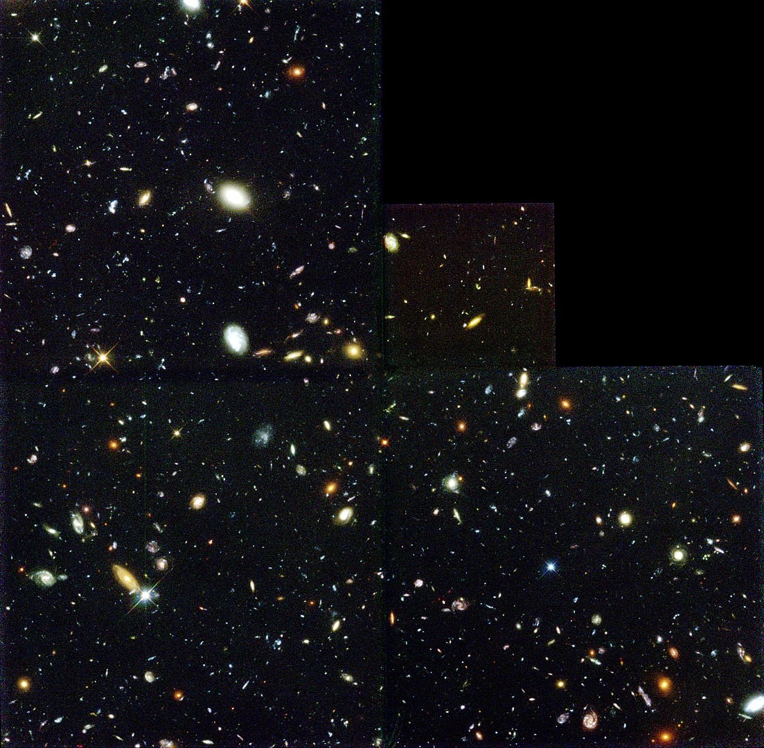Campo Profundo do Hubble: para fazer o registro, telescópio Hubble precisou ficar 10 dias captando luz para que pudéssemos ver aproximadamente 10 mil galáxias em uma única imagem (Foto: Robert Williams (NASA, ESA, STScI) )