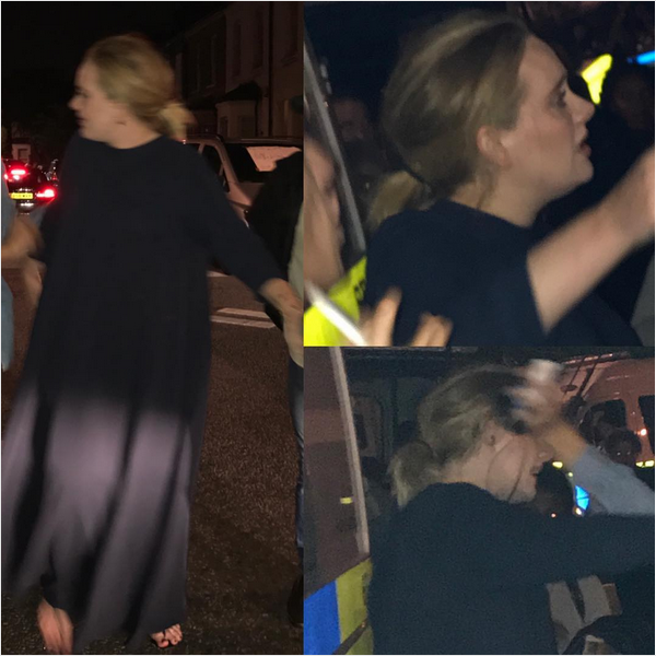 A cantora Adele em sua visita ao arredores da Grenfell Tower em Londres (Foto: Instagram)