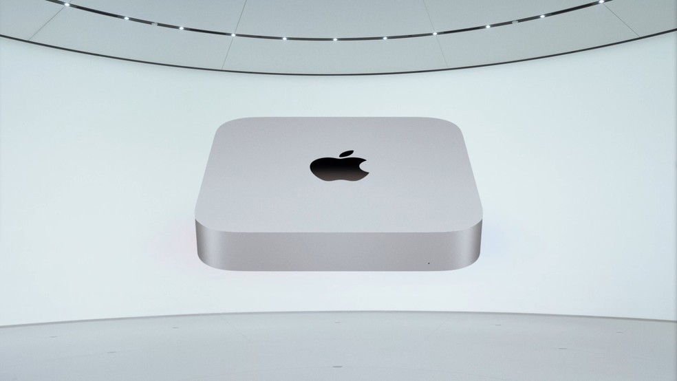 Mac Mini com processador M1, lançado em novembro de 2020. — Foto: Reprodução/Apple