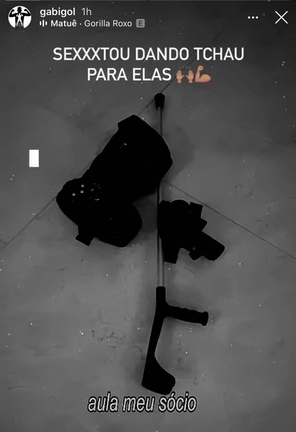 Gabigol se despediu das muletas em post em rede social nesta sexta — Foto: Reprodução