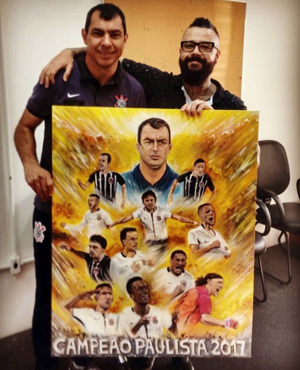 Fábio Carille encomenda pintura sobre o título paulista do Corinthians