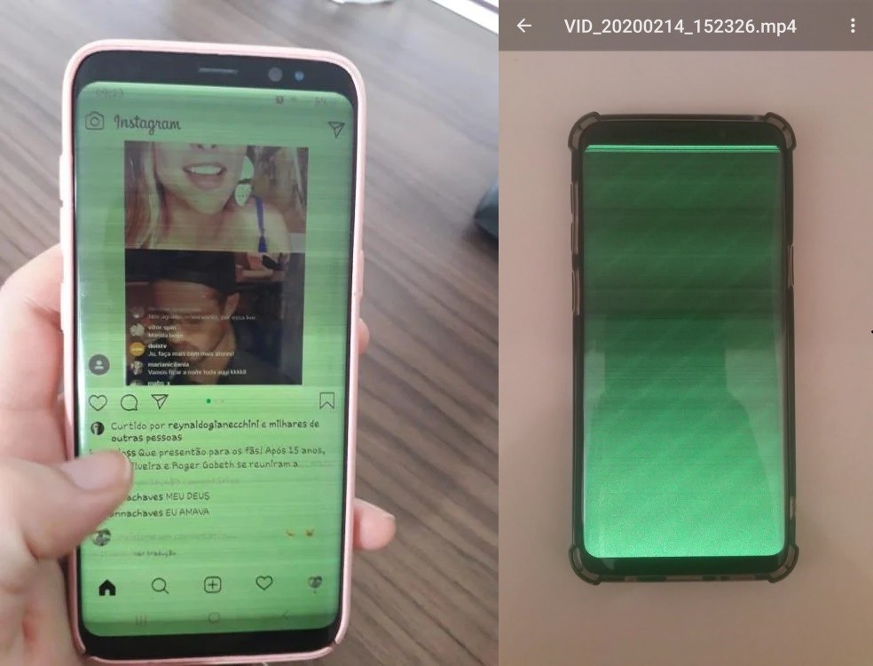 Segundo usuários, a tela começa a apresentar faixas verdes até ficar totalmente ilegível — Foto: Reprodução/Clube do Hardware