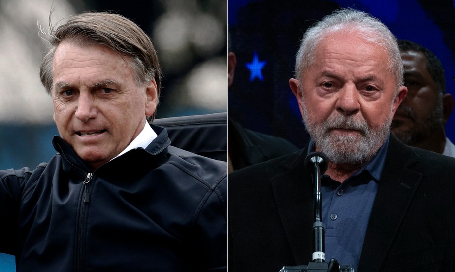 O presidente Jair Bolsonaro (PL) e o ex-presidente Lula (PT) em atos de campanha em São Paulo: presidenciáveis disputam votos no Sudeste