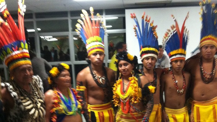 Lançamento nacional dos Jogos Mundiais Indígenas (Foto: Anderson Conrado/TV Anhanguera)