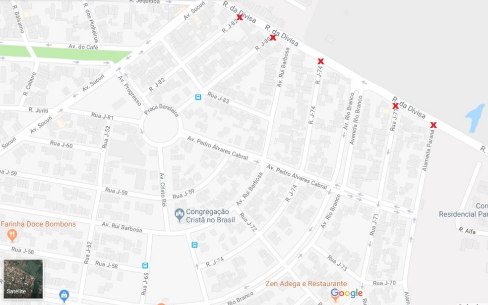 No Jaó, um dos lados de ruas teria restrição de veículos como forma de aumentar a segurança (Foto: Reprodução/Google Maps)