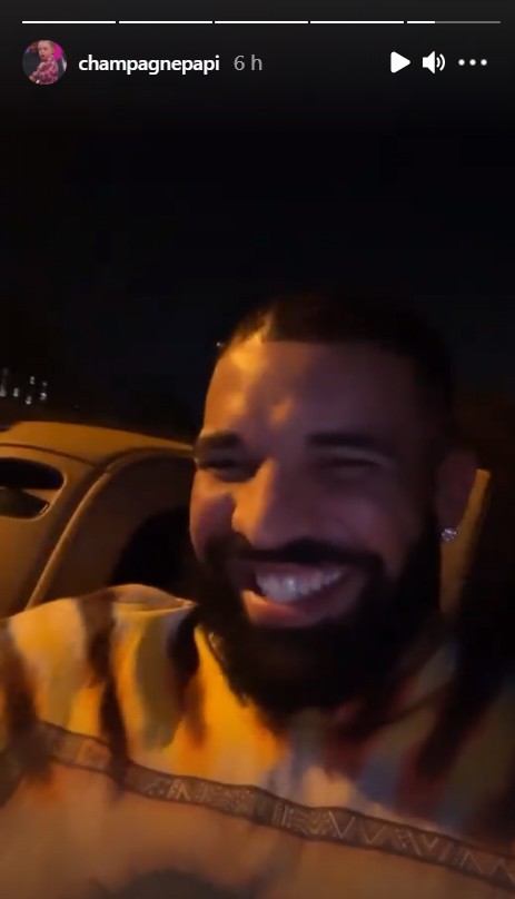 Drake gravou um vídeo em que aparece rindo após Kanye West fazer publicações polêmicas no Instagram (Foto: Reprodução / Instagram)