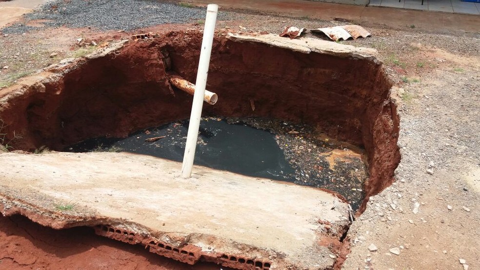 Fossa Cede E Buraco Se Abre No Patio Da Delegacia De Terra Rica Norte E Noroeste G1