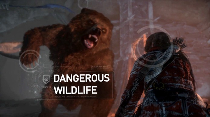 Lara Croft terá que enfrentar diversos animais selvagens para sobreviver em Rise of the Tomb Raider (Foto: Reprodução/YouTube)