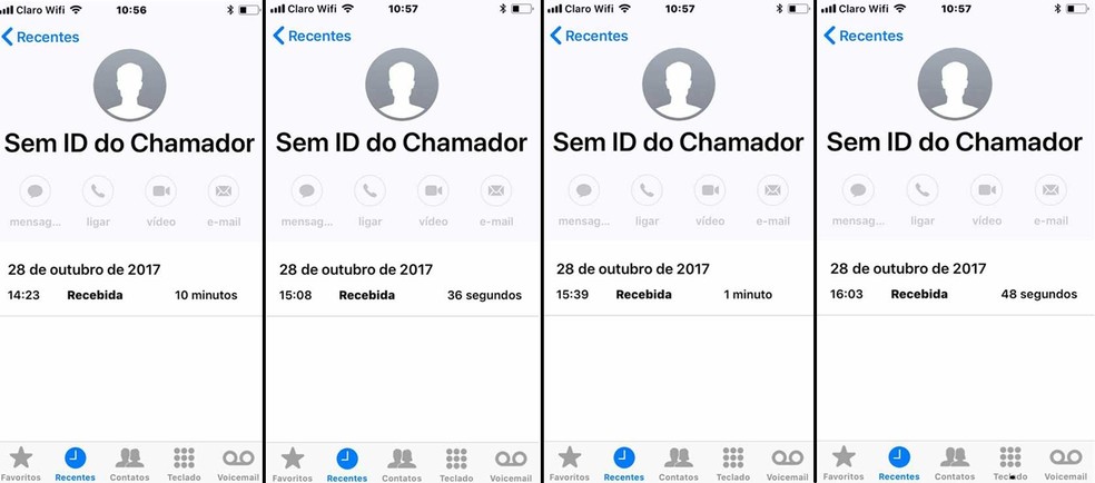 Registros de ligações recebidas por aposentada de suposto golpista em Brasília (Foto: Reprodução)