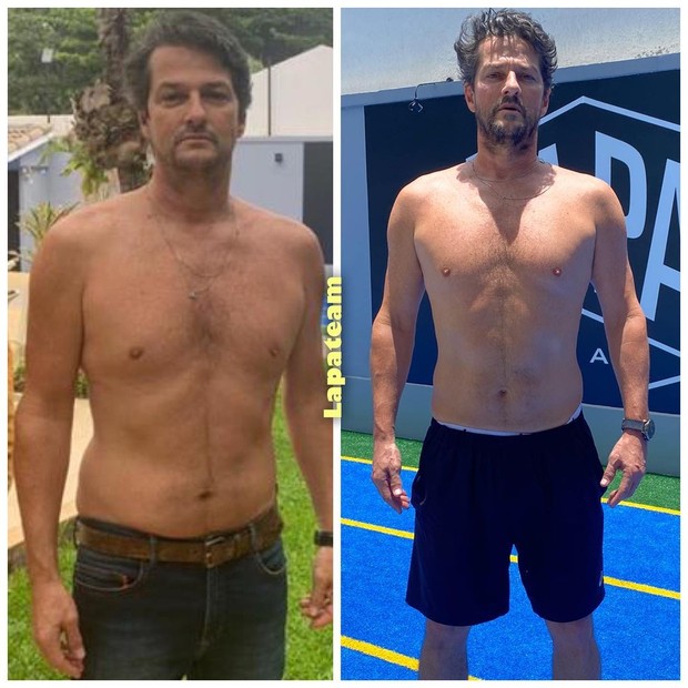 Antes e depois de Marcelo Serrado (Foto: Reprodução/Instagram)