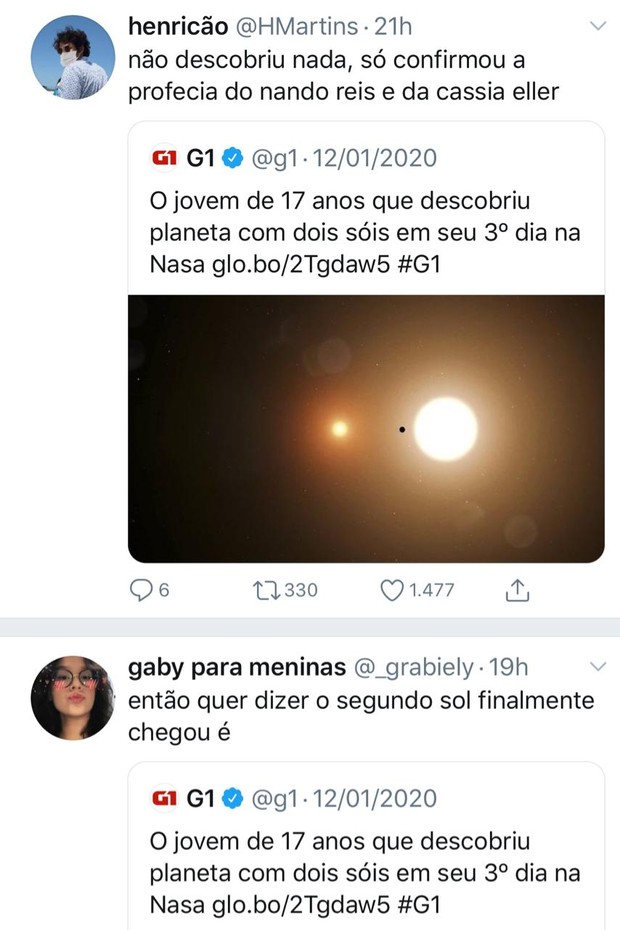 Nando Reis reage à notícia de que um planeta com dois sóis foi descoberto e tweet viraliza e internautas se divertem (Foto: Reprodução/Instagram)