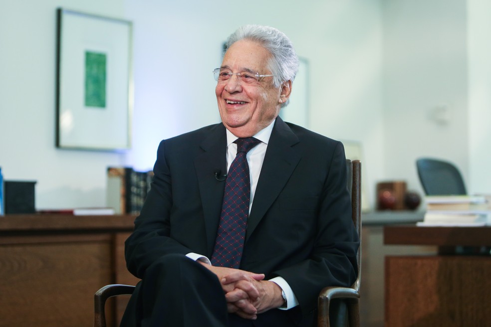 Fernando Henrique Cardoso fala a Roberto D’Avila sobre o momento pelo qual o país passava, em outubro de 2015 — Foto: Reinaldo Marques/GShow/Arquivo