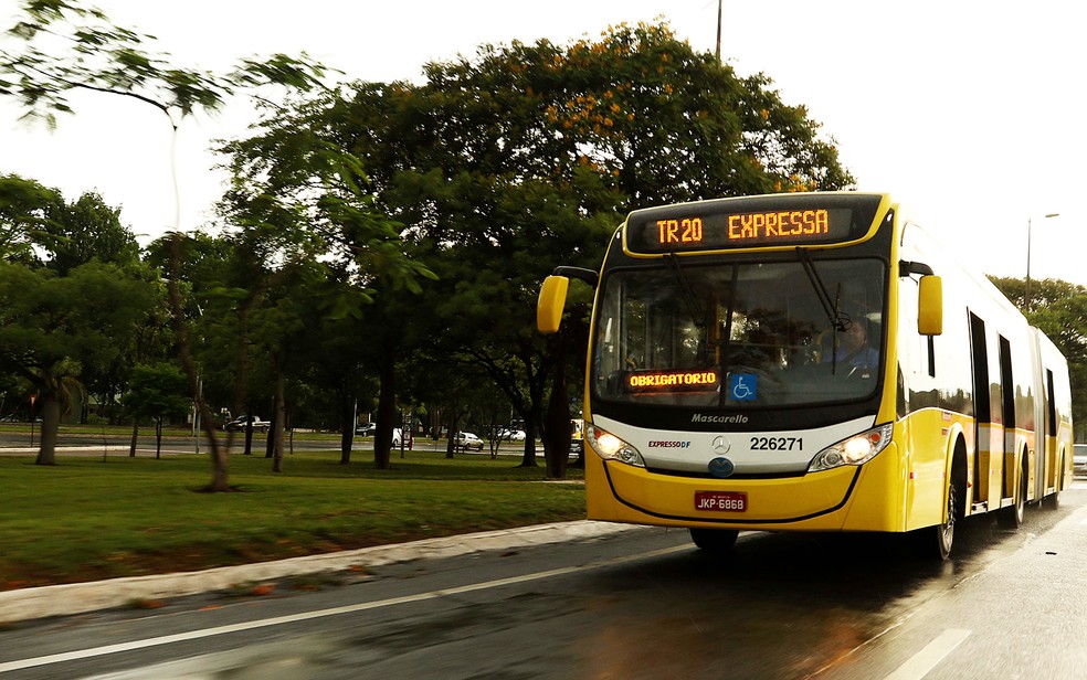 Ônibus do do Expresso DF, que opera em Brasília — Foto: André Borges/Agência Brasília