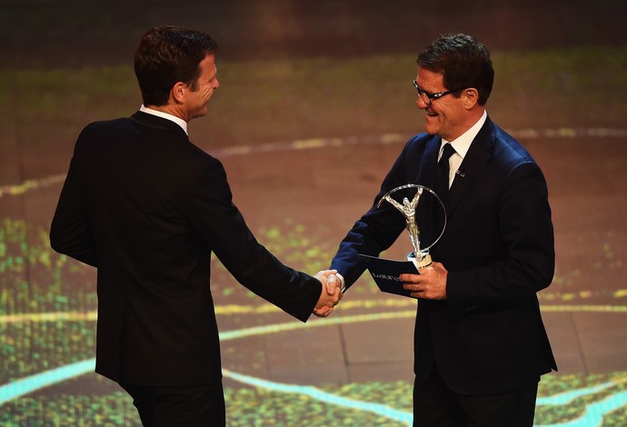 Oliver Bierhoff, ex-jogador de futebol, na cerimônia do Prêmio Laureus (Foto: Getty Images)