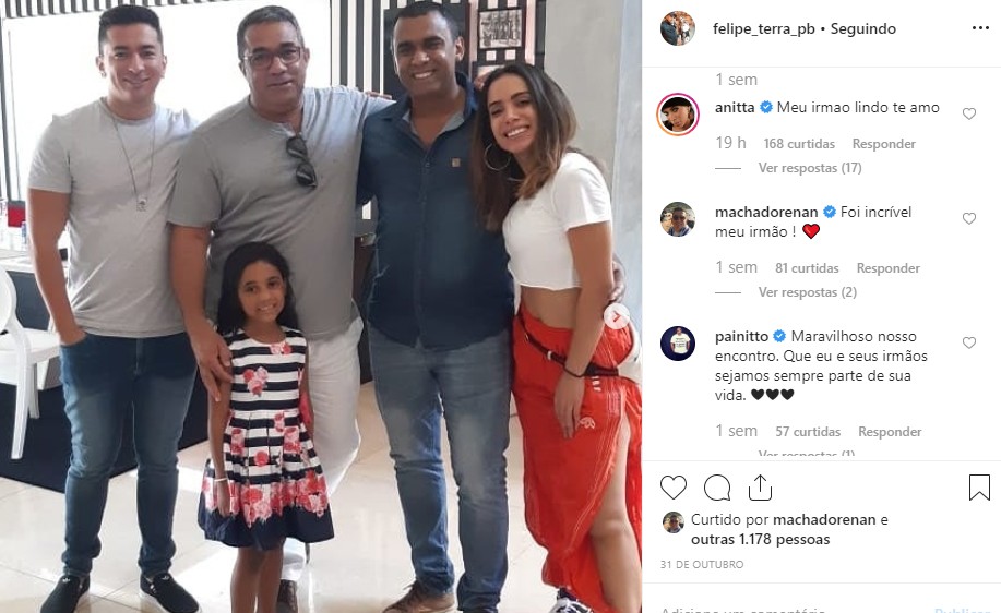 Anitta deixa comentário fofo para o irmão (Foto: Reprodução / Instagram)