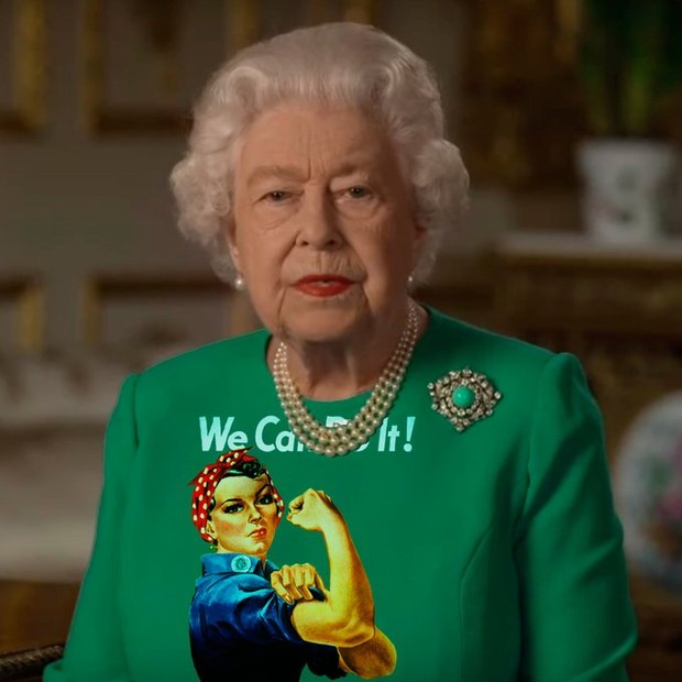 Look de pronunciamento da rainha Elizabeth gera memes (Foto: Reprodução/Twitter)
