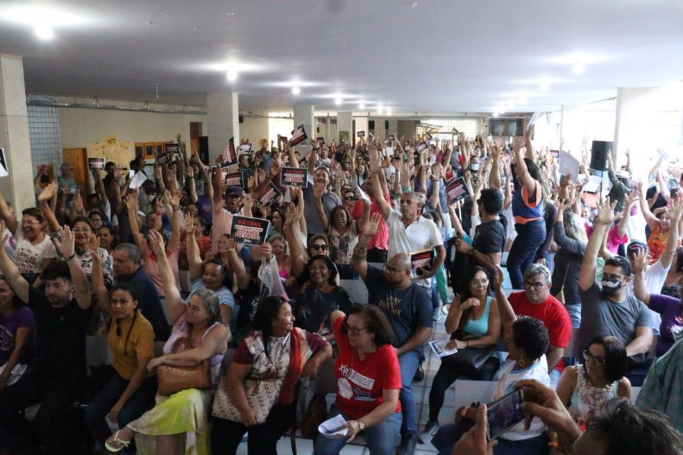 Categoria manteve a greve — Foto: Lenilton Lima/SInte-RN