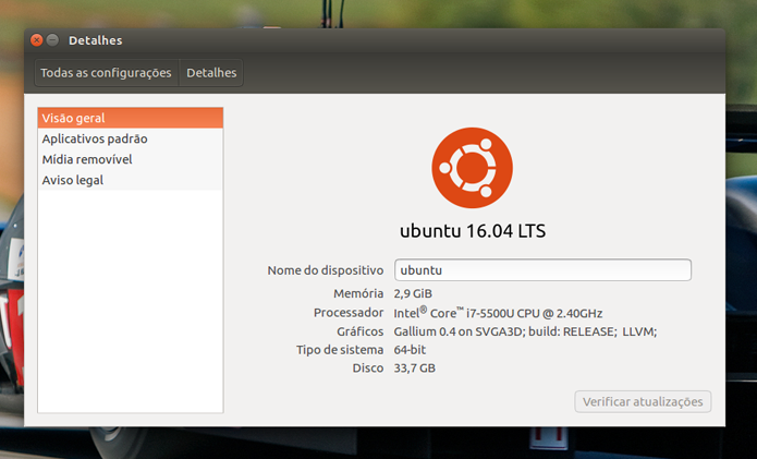 Ubuntu 16.04 ainda não apresenta a interface Unity 8 (Foto: Reprodução/Filipe Garrett)