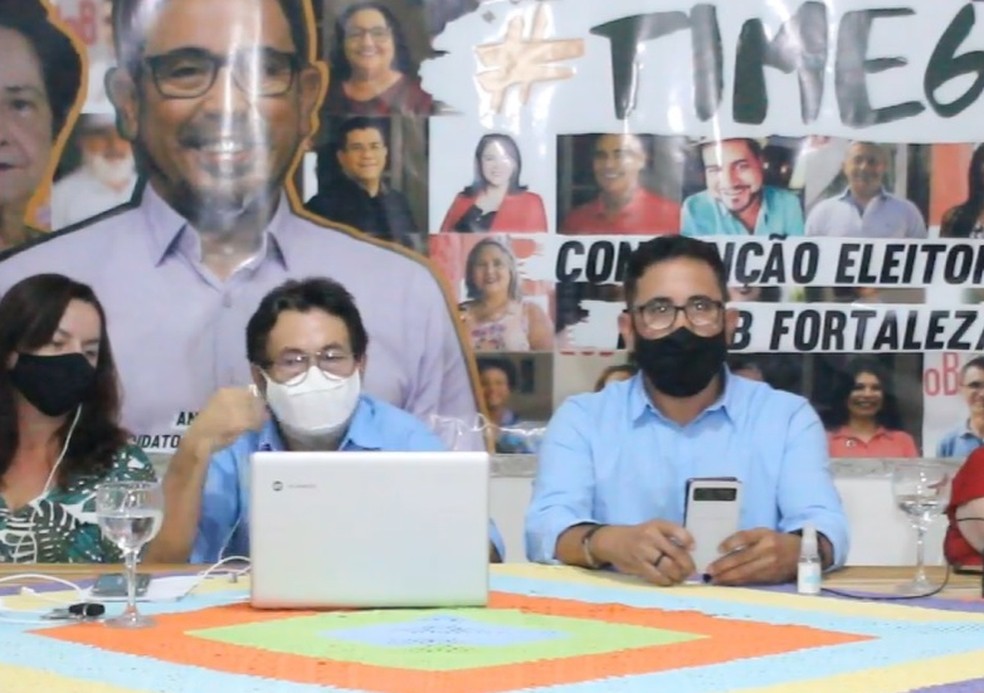 Professor Anízio (à direita) é candidato à Prefeitura de Fortaleza pelo PCdoB. — Foto: Reprodução