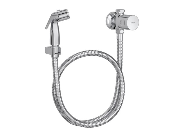 Ducha Higiênica Aspen com derivação 1984.C35.ACT. As duchas com derivação permitem que a água de um ponto já utilizado para a caixa acoplada ou lavatório, seja compartilhada para o uso da ducha (Foto: Divulgação/Deca)