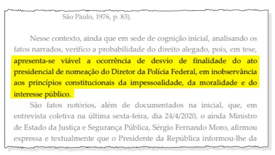 Foto: (Reprodução da liminar)