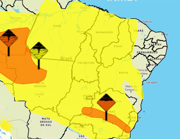 Inmet tem alerta de chuvas intensas para todas as cidades do Tocantins
