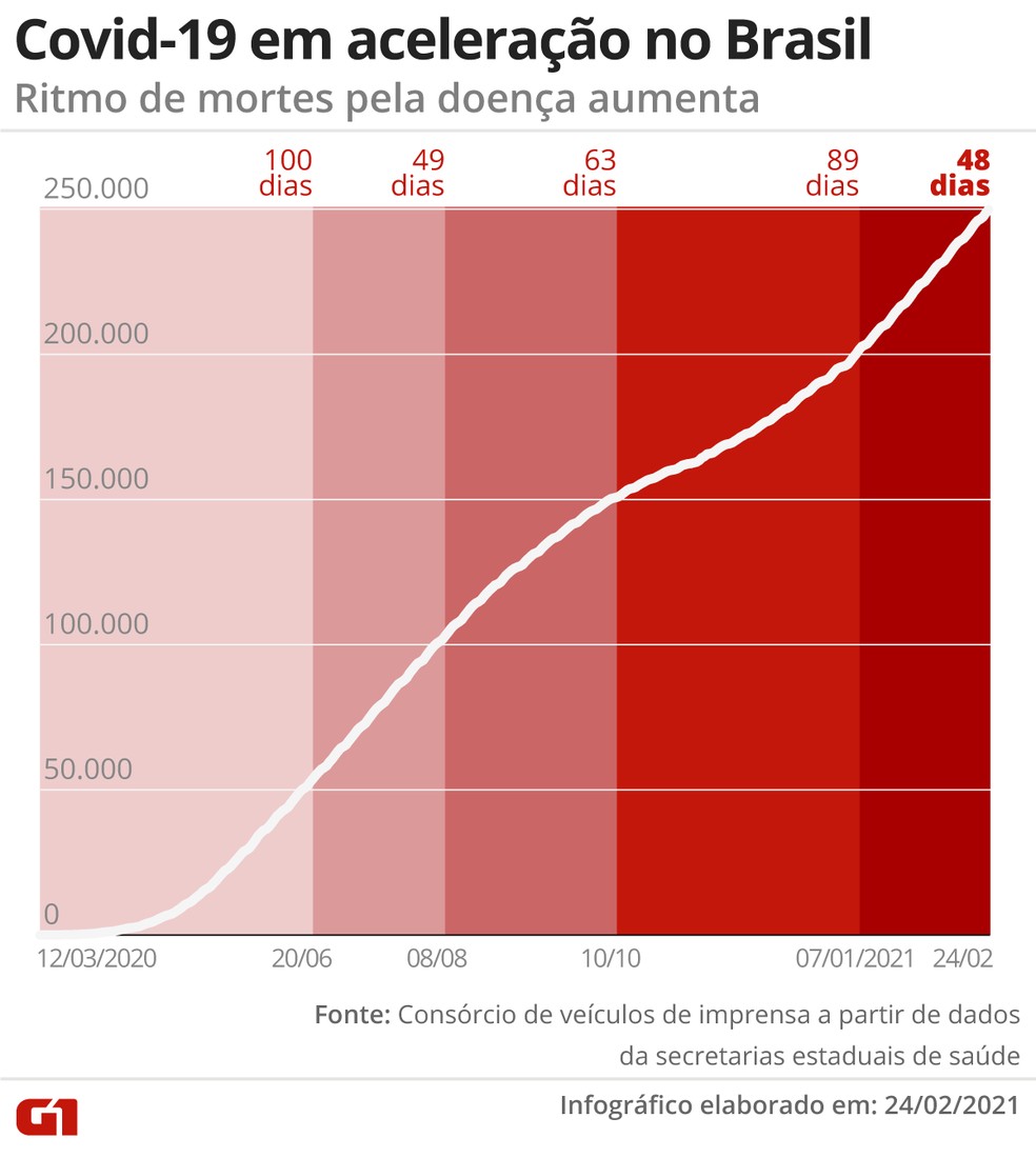 Ritmo de mortes por Covid aumenta no Brasil — Foto: Elcio Horiuchi/G1