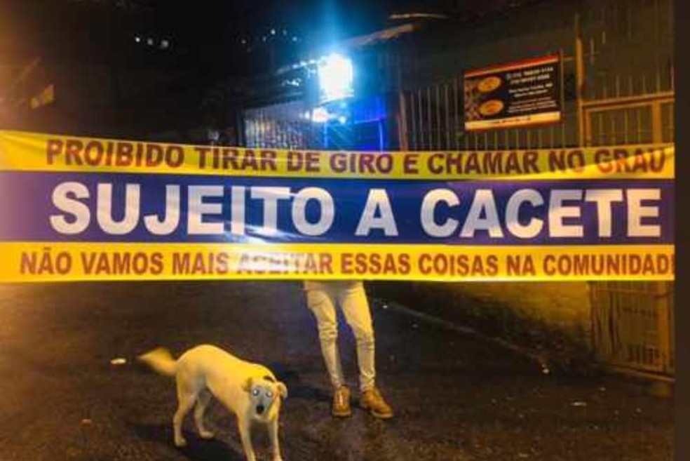 Mensagem deixada em região mais acima do Morro São Bento, em Santos — Foto: g1 Santos