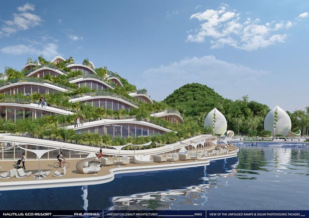 Eco-Resort nas Filipinas tem edifícios que giram para acompanhar o sol (Foto: Divulgação)