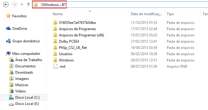 Pasta com arquivos do sistema operacional pode ser acessada através do Windows Explorer (Foto: Reprodução/Windows)