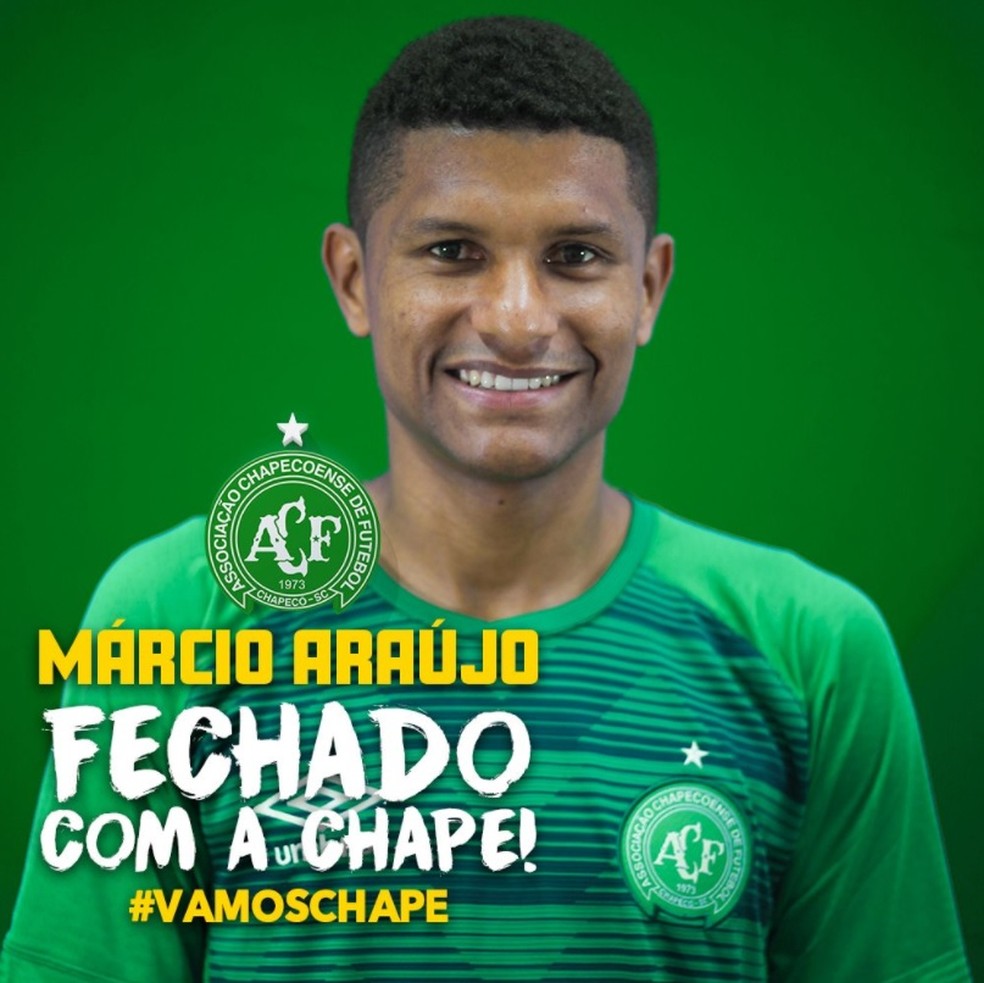 Márcio Araújo apresentado na Chapecoense (Foto: Reprodução/Twitter Chapecoense)
