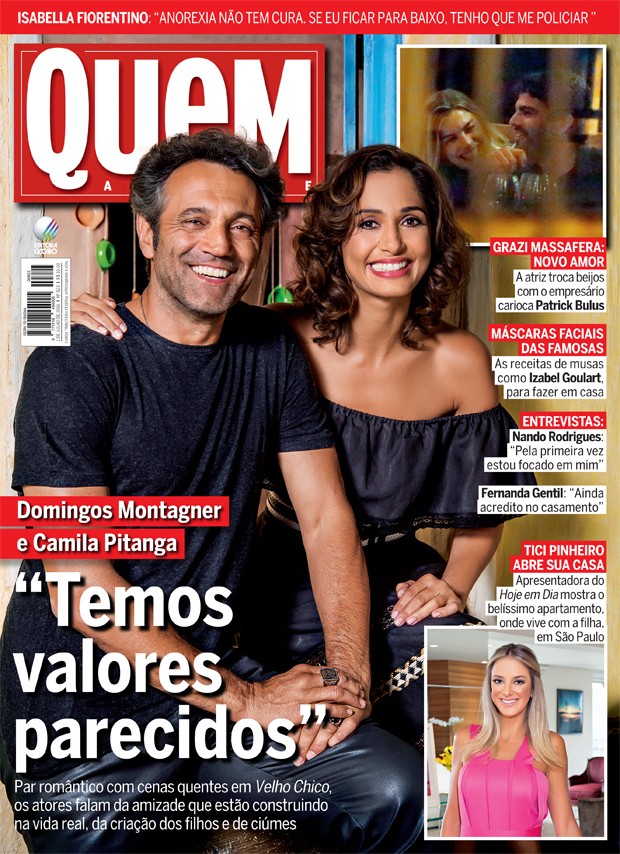 Camila Pitanga e Domingos Montagner na capa da QUEM (Foto: Caua Franco/TV Globo)