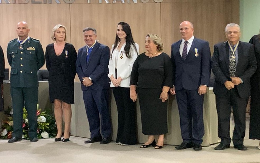 Solenidade de entrega da medalha do Mérito Eleitoral  — Foto: Reprodução/TV Sergipe