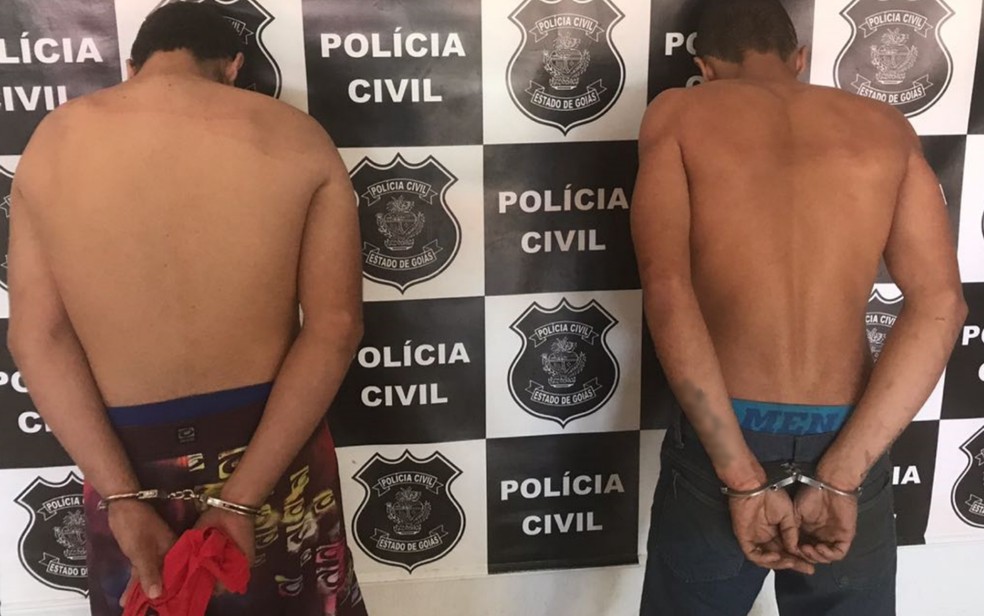 Adolescentes apreendidos suspeitos de matar o radialista Jefferson Pureza Lopes, em 17 de janeiro, em Edealina, no sul de GoiÃ¡s (Foto: PolÃ­cia Civil/DivulgaÃ§Ã£o)