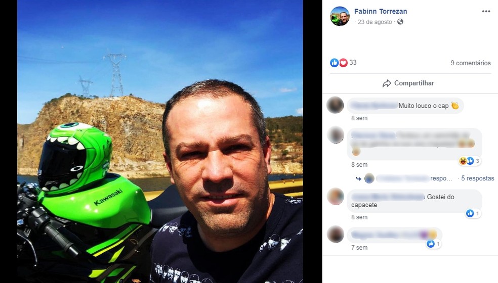 Fábio Luiz Torrezan chegou a ser socorrido pela equipe de resgate, mas não resistiu aos ferimentos — Foto: Facebook/Reprodução