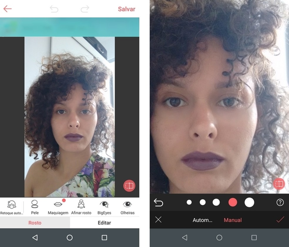 InstaBeauty é um prático editor de fotos com ferramenta própria para remover olheira — Foto: Reprodução/Raquel Freire