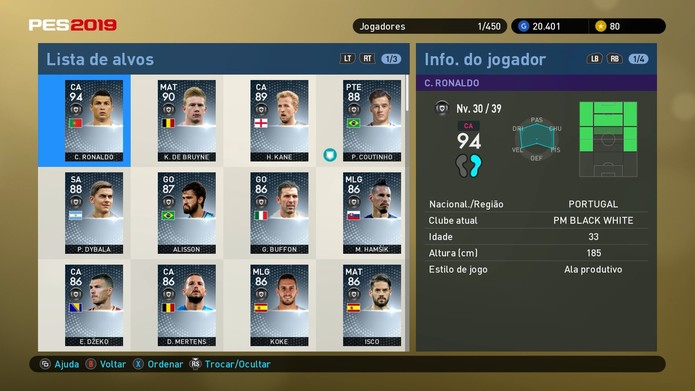 Use Empresários para conseguir novos jogadores no myClub de PES 2019 (Foto: Reprodução / Murilo Molina) Use Empresários para conseguir novos jogadores no myClub de PES 2019 (Foto: Reprodução / Murilo Molina)